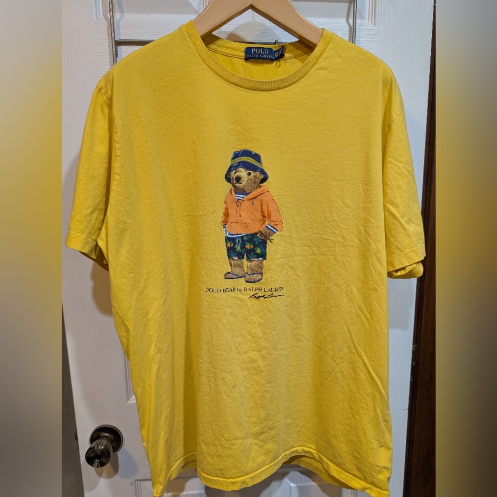 Polo Ralph Lauren Laguna Bear Bucket Hat Bear Tee Yellow Short Sleeve